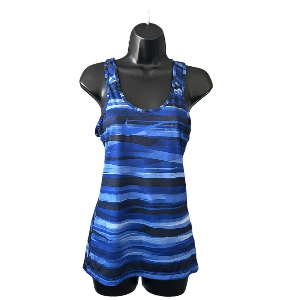 Nike Dri-Fit Royal Blue Stripe Activewear Racerback  Tank Top Women's Size Small